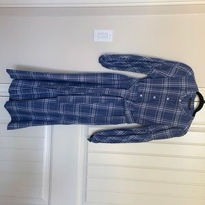Zara blue plaid dress with Bishop sleeve